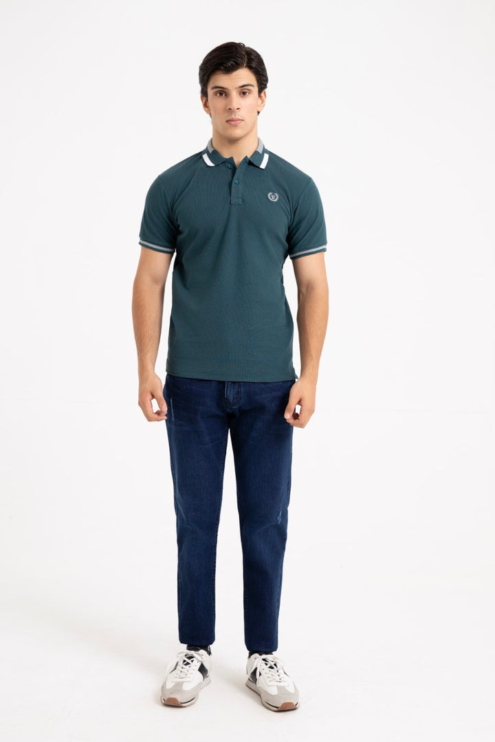 Teal Collar T Shirt