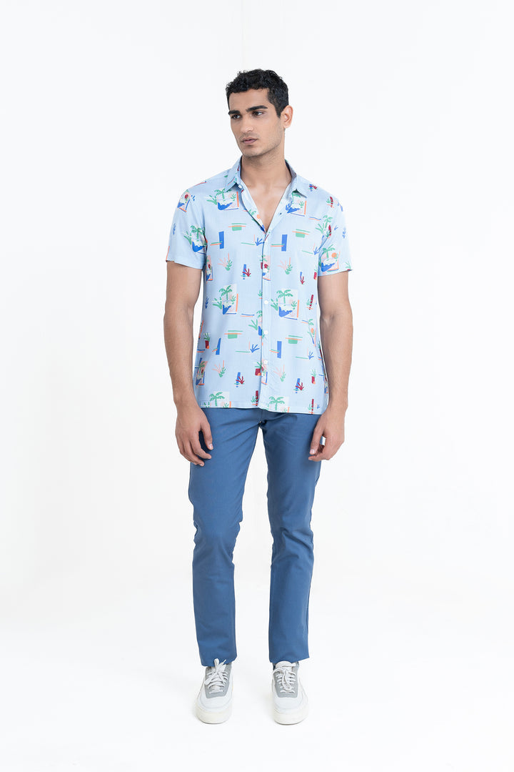 Sky Printed Casual Shirt