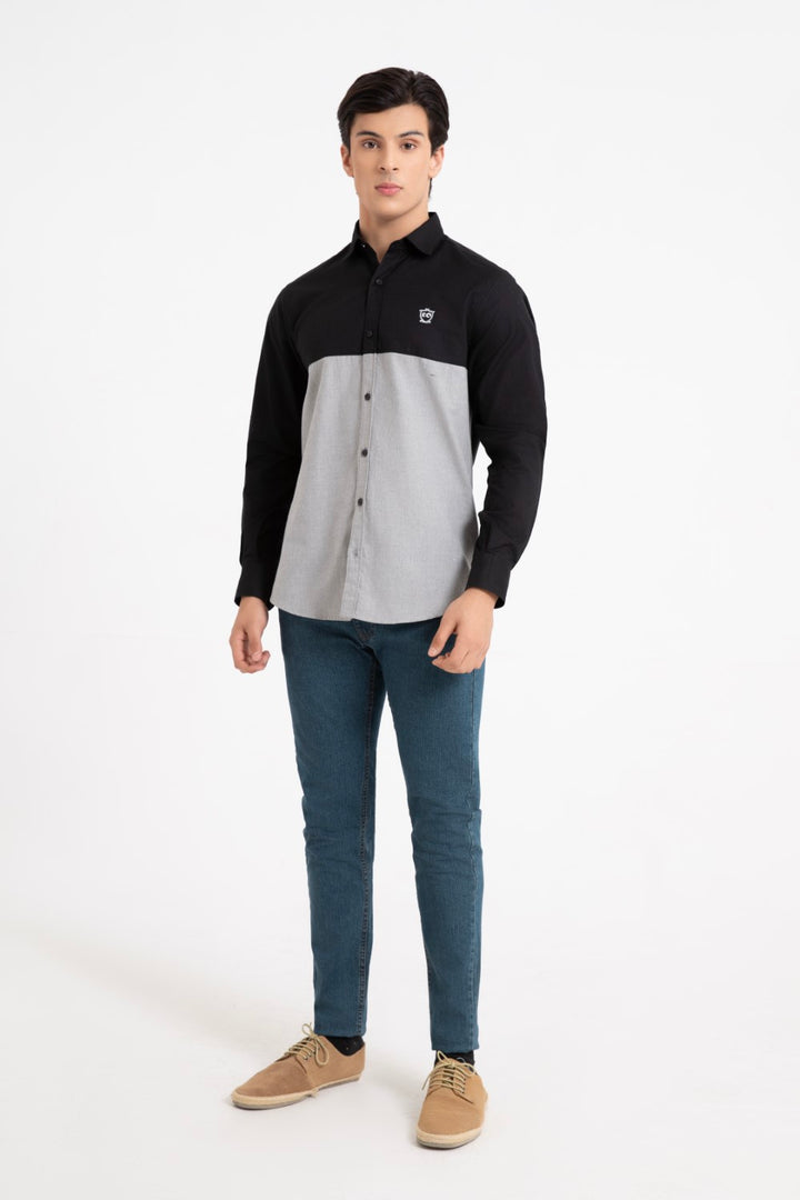 Black-Grey Casual Shirt