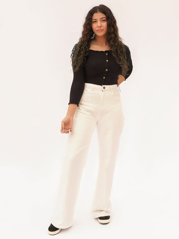 White Wide Leg Jeans